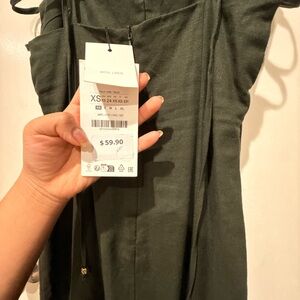 Zara Dark Green Wide Leg Pants